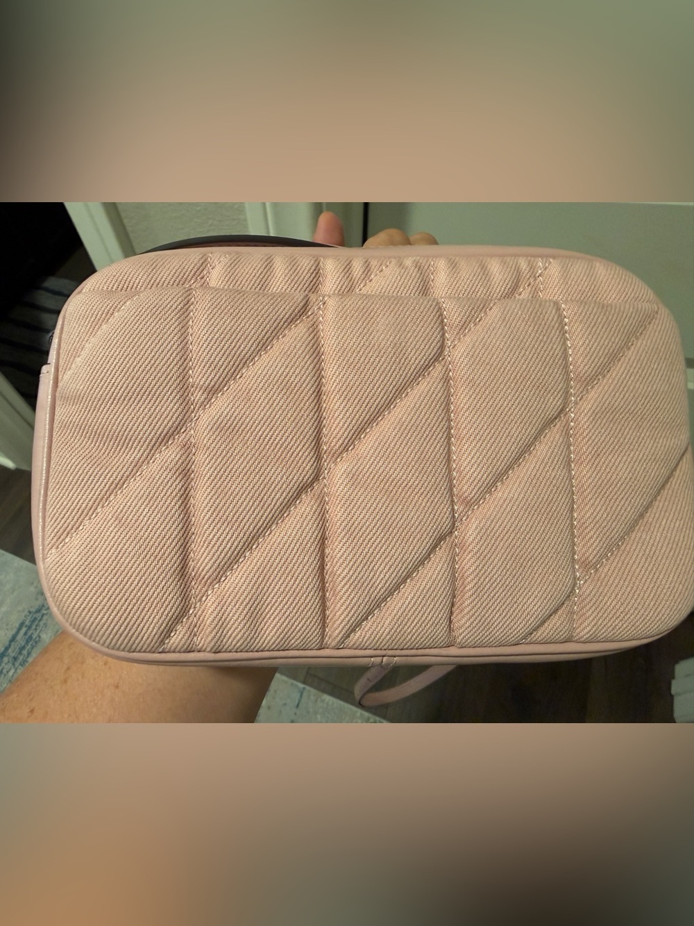 Coach Mini Jamie Camera Bag Pink Quilted Denim Leather - Picture 6 of 12